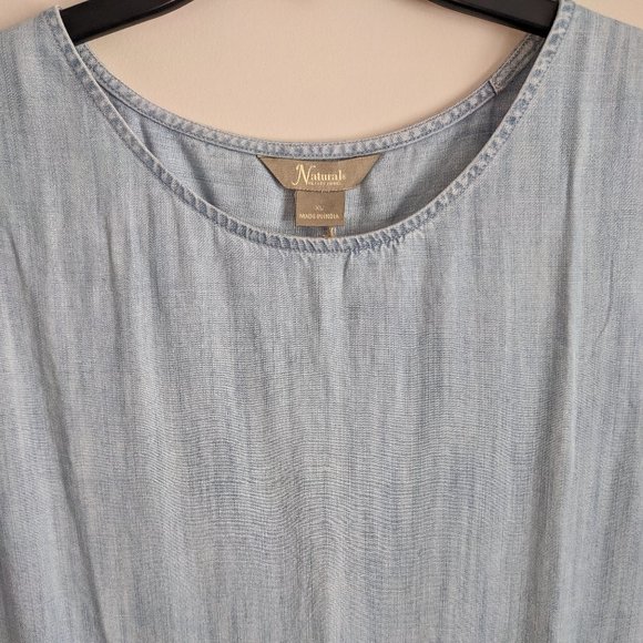 Natural Reflections (from BASSPRO SHOPS) Light Chambray Tank Top with buttons XL - Picture 7 of 14
